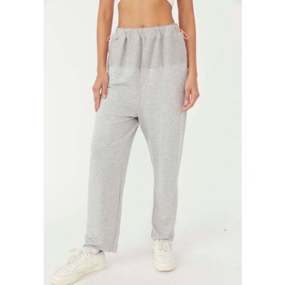 NEW FREE PEOPLE Movement Heather Gray Surfside Straight Leg Jogger Pants - Picture 9 of 10